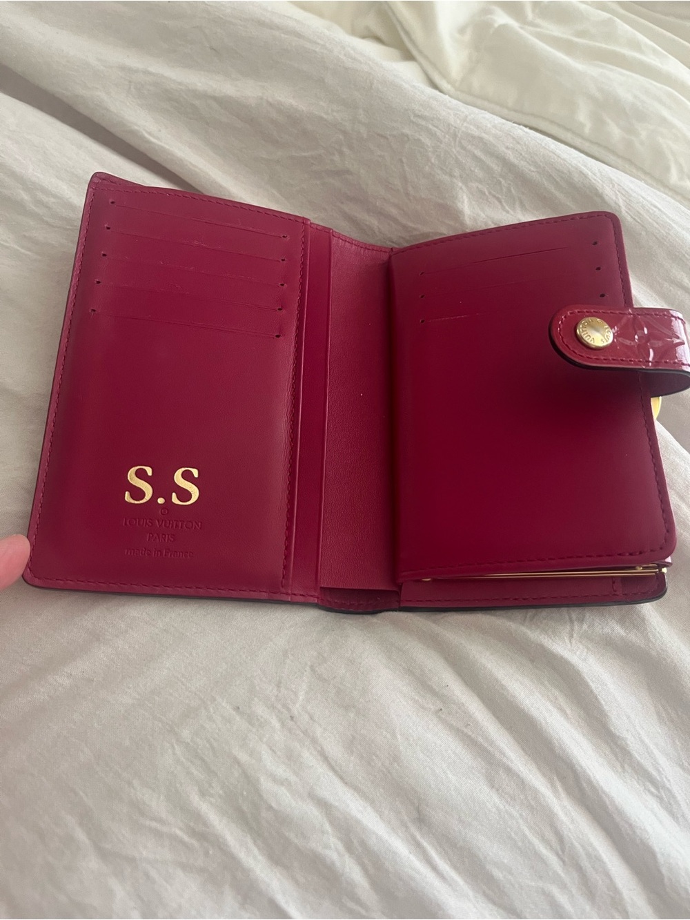 Authentic Louis Vuitton Portofeuille Viennois Kisslock Wallet Dark Pink - Picture 4 of 16
